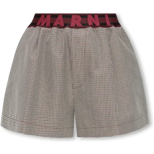 Shorts with logo , female, Sizes: M - Marni - Modalova