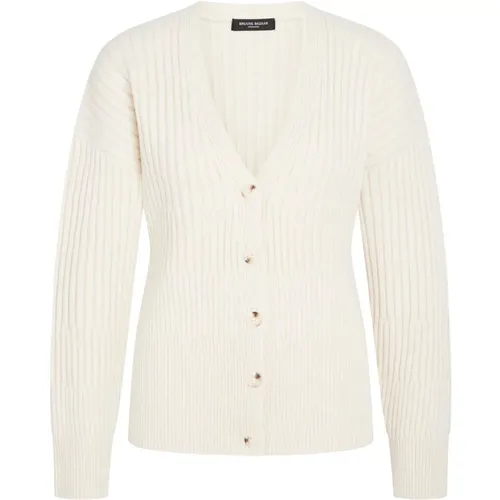 Elegant Knit Cardigan Snow White/Sand , female, Sizes: XS, L, XL, S, M - Bruuns Bazaar - Modalova