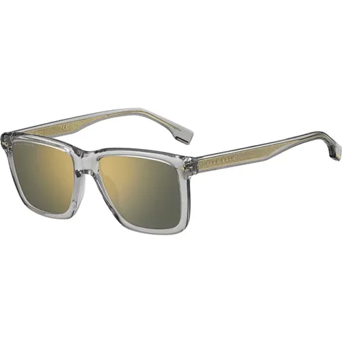 Grey/Brown Sunglasses , male, Sizes: 55 MM - Hugo Boss - Modalova