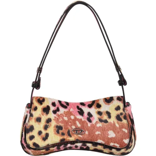 Animalier Cow Leather Play-Clutch , female, Sizes: ONE SIZE - Diesel - Modalova