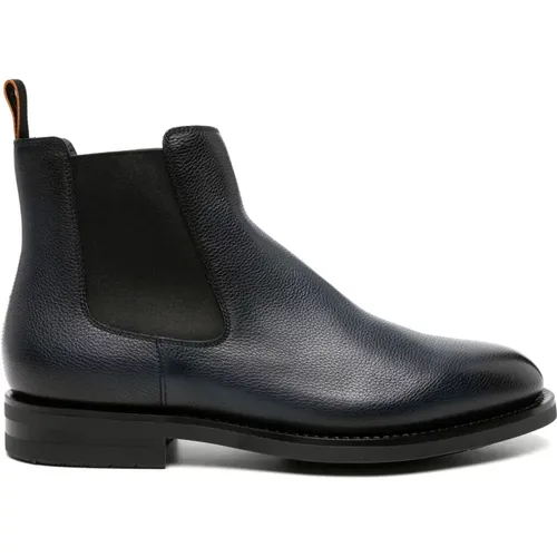 Leather Chelsea Boots , male, Sizes: 7 1/2 UK, 8 UK, 7 UK, 9 1/2 UK, 8 1/2 UK - Santoni - Modalova