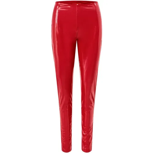 Glänzende Statement Rote Hose , Damen, Größe: XS - Cras - Modalova