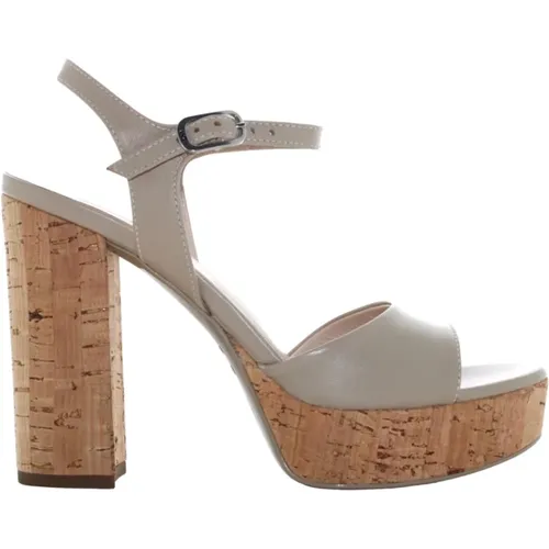 High Heel Leather Sandals , female, Sizes: 3 UK - Nerogiardini - Modalova