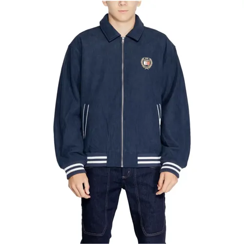 Blaue Zip-Up Jacke für Männer , Herren, Größe: XL - Tommy Jeans - Modalova