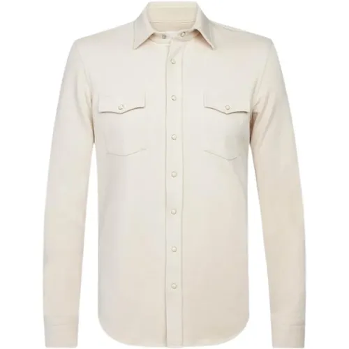 French Terry Overshirt in Hellbeige , Herren, Größe: S - Profuomo - Modalova