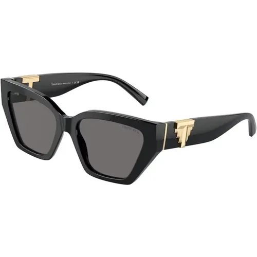Polarized Dark Grey Sunglasses , female, Sizes: 55 MM - Tiffany - Modalova