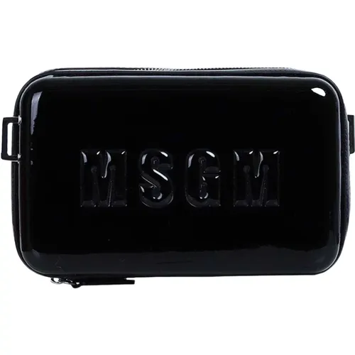 Embossed Logo Shoulder Bag , female, Sizes: ONE SIZE - Msgm - Modalova