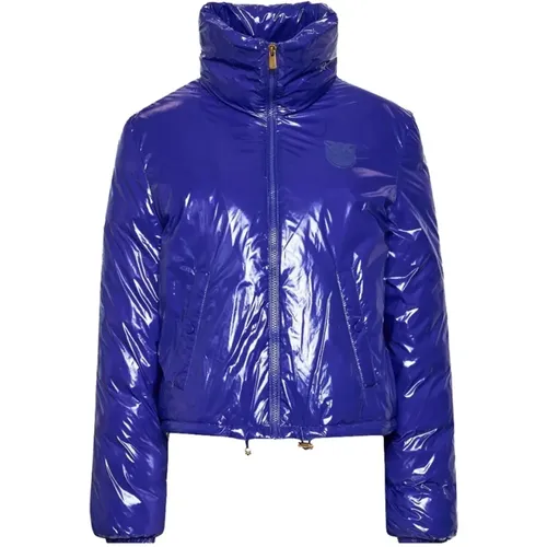 Blaue Nylon Jacke Mantel , Damen, Größe: S - pinko - Modalova