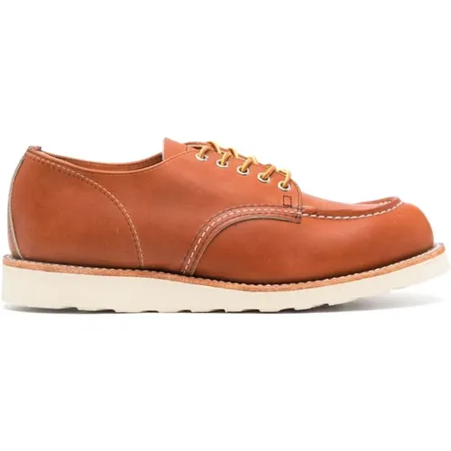 Wing Shoes , Cognac Brown Leather Flat Shoes , male, Sizes: 7 1/2 UK - Red Wing Shoes - Modalova
