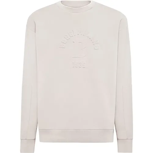 B Crew Neck Sweatshirt Aus Baumwollmischung - Boggi Milano - Modalova