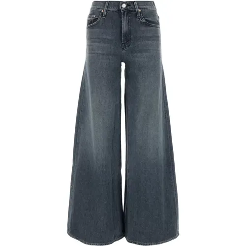 Dark grey denim The Swisher Sneak wide-leg jeans , female, Sizes: W28, W25, W27 - Mother - Modalova