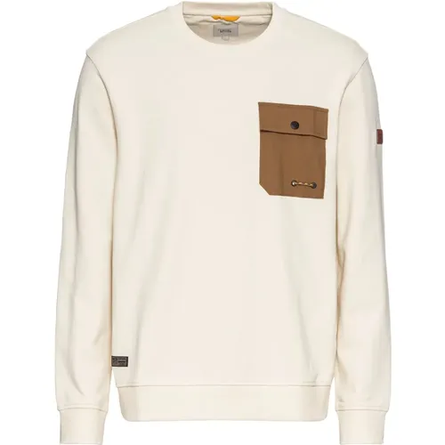 Taschen Sweatshirt Rundhals Stilvoll , Herren, Größe: M - camel active - Modalova