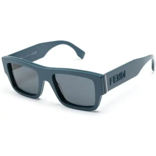 Blaue Sonnenbrille mit Zubehör , Herren, Größe: 53 MM - Fendi - Modalova