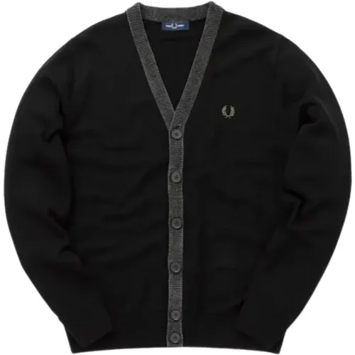 Men's Cardigan with Chenille Details , male, Sizes: S, M - Fred Perry - Modalova