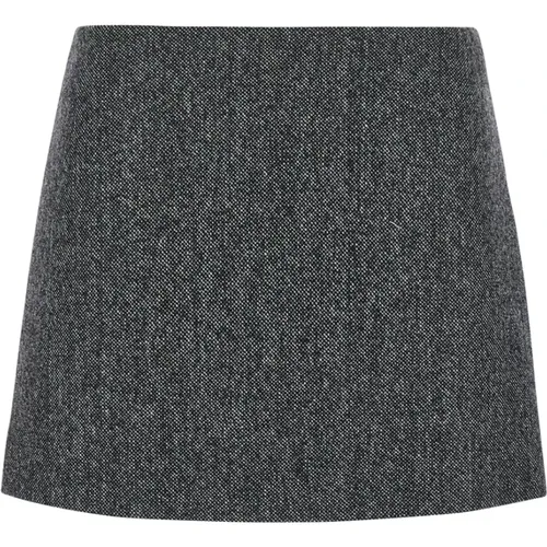 Grey Wool Blend Mini Skirt , female, Sizes: S, M, XS - pinko - Modalova