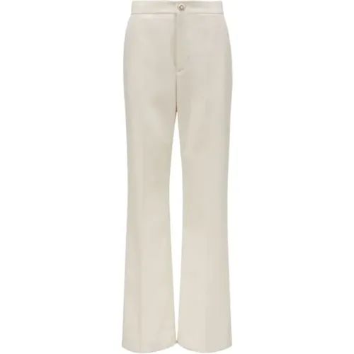 Wool Gabardine Trousers Off , female, Sizes: S, M, XS - Moncler - Modalova