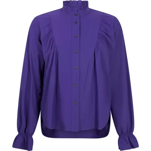 Elegante Lila Jerseybluse , Damen, Größe: 2XS - Jane Lushka - Modalova