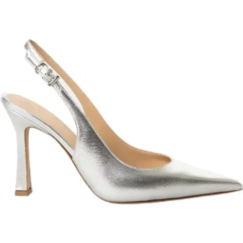 Silver Laminated Slingback Sandals - Size 37 , female, Sizes: 4 1/2 UK, 5 1/2 UK - Roberto Festa - Modalova