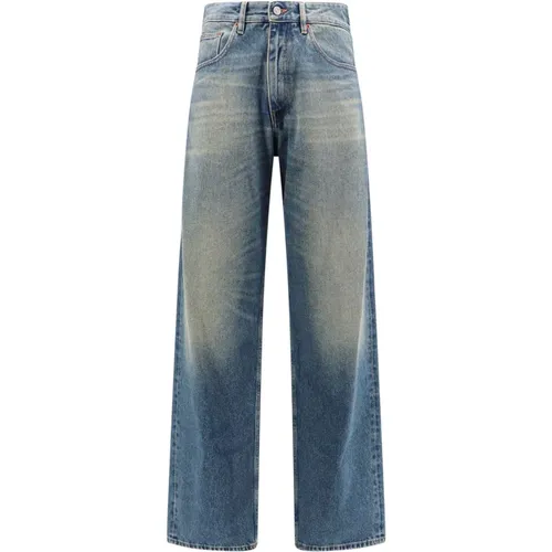 Wide Leg Jeans mit Numeric Signature - MM6 Maison Margiela - Modalova