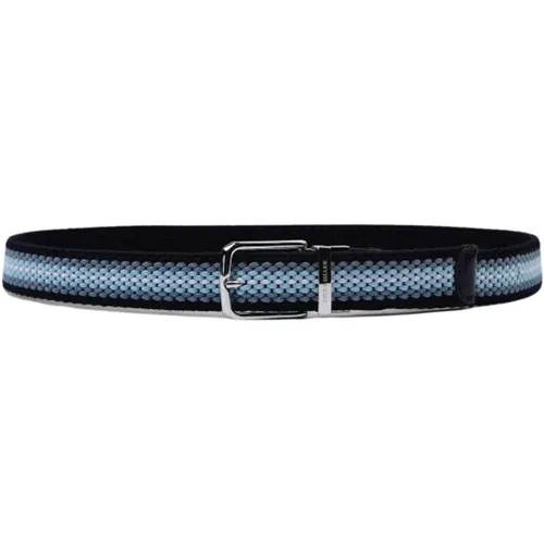 Cintura elastica intrecciata con rifiniture in pelle , male, Sizes: 110 CM, 100 CM, 95 CM, 115 CM, 105 CM - PAUL & SHARK - Modalova