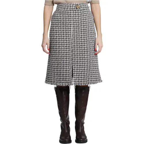 Midi Skirt with Fringed Hem , female, Sizes: L - Lanvin - Modalova