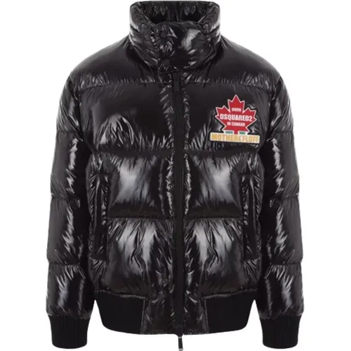 Nylon Jacket with Logo Patch and Detachable Hood , male, Sizes: M - Dsquared2 - Modalova