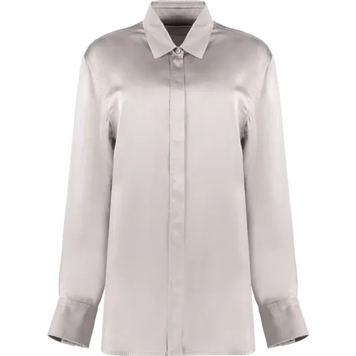 Oversize Shirt mit Versteckter Knopfleiste , Damen, Größe: L - Golden Goose - Modalova