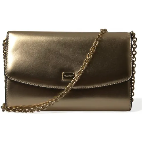 Elegante Metallic Goldene Crossbody Tasche - Dolce & Gabbana - Modalova