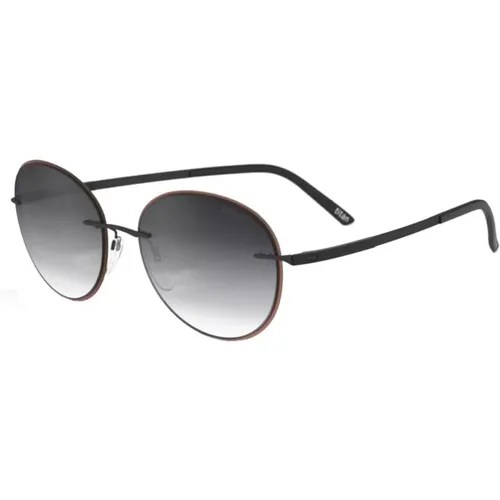 Brown/Grey Shaded Accent Shades Sunglasses , unisex, Sizes: ONE SIZE - Silhouette - Modalova
