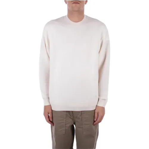 Logo Front Pullover Creme , Herren, Größe: M - Emporio Armani - Modalova