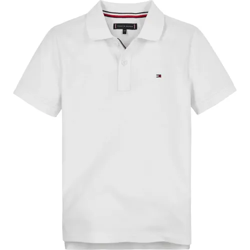 Weiße Pique Logo T-Shirt - Tommy Hilfiger - Modalova