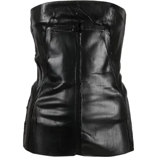Faux Leather Strapless Blouse , female, Sizes: XS - Rick Owens - Modalova
