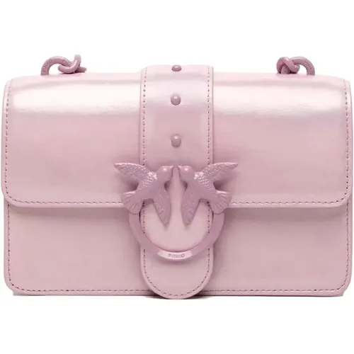 Love One Mini Bag in Lilac Block Color , female, Sizes: ONE SIZE - pinko - Modalova