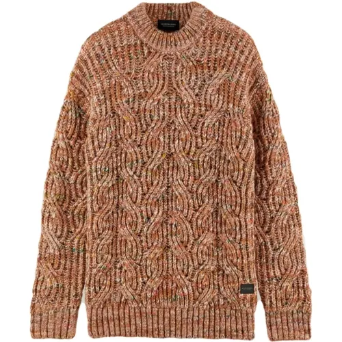 Bequemer Beiger Oversize-Pullover , Herren, Größe: M - Scotch & Soda - Modalova