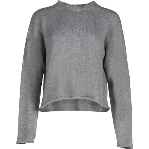 Grauer Cashmere-Mix Roll-Edge Pullover - Liviana Conti - Modalova