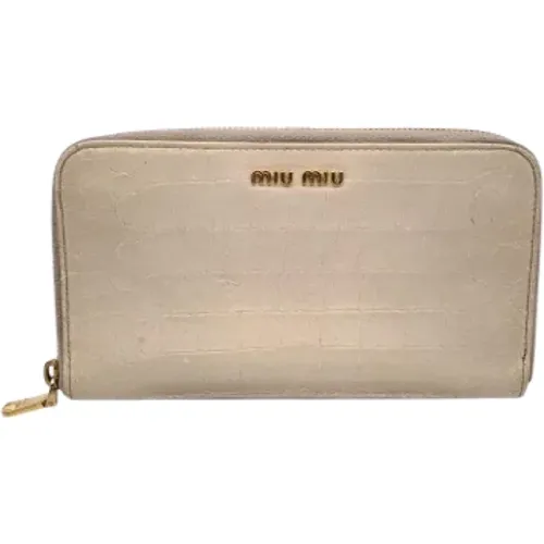 Pre-owned Leather wallets , female, Sizes: ONE SIZE - Miu Miu Pre-owned - Modalova