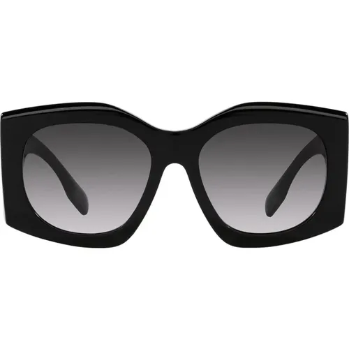 Madeline Sunglasses with Oversized Frame and Gradient Grey Lenses , female, Sizes: 55 MM - Burberry - Modalova