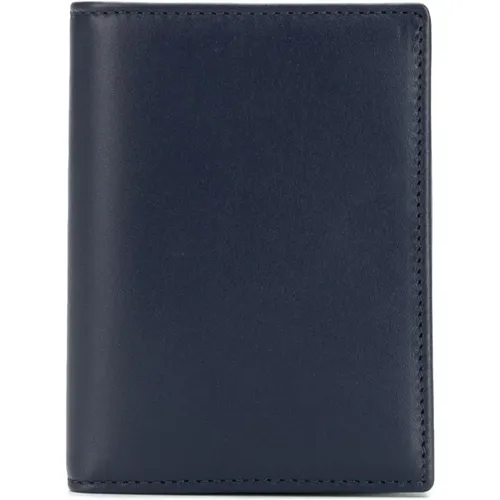 Klassische marineblaue Leder-Bifold-Brieftasche , Damen, Größe: ONE Size - Comme des Garçons - Modalova