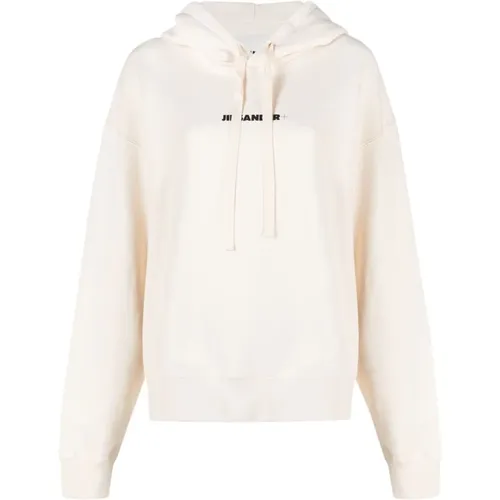 Weiße Kapuzenpullover mit Logo-Print , Damen, Größe: XS - Jil Sander - Modalova