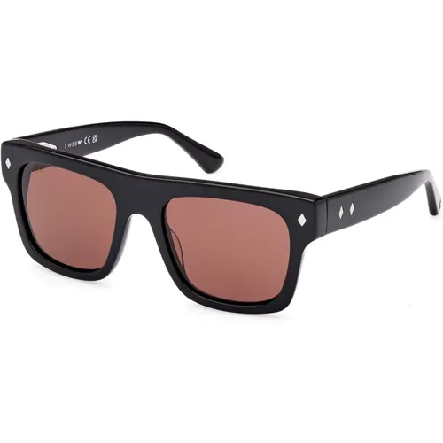 Men's Sunglasses Square Glossy , male, Sizes: 53 MM - WEB Eyewear - Modalova