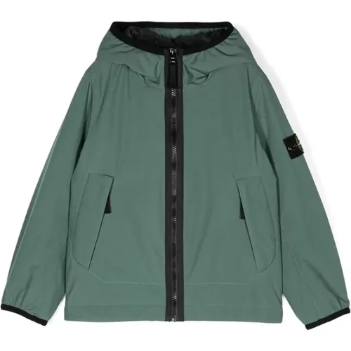 Grüne Kapuzen-Windjacke - Stone Island - Modalova