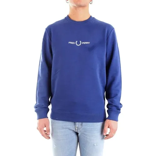 Sweatshirt Classic Round Neck Long Sleeve , male, Sizes: XL, M - Fred Perry - Modalova