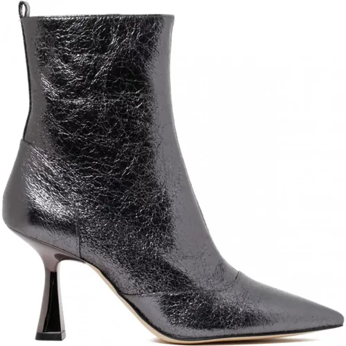 Anthracite Metallic Ankle Boots , female, Sizes: 3 1/2 UK, 3 UK, 5 1/2 UK, 6 UK, 4 1/2 UK - Michael Kors - Modalova