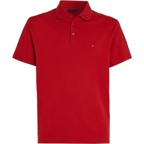 Rotes Polo Shirt , Herren, Größe: M - Tommy Hilfiger - Modalova