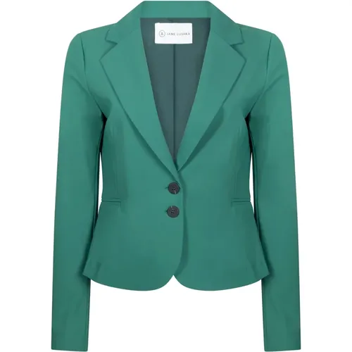 Grüner Technischer Jersey Blazer , Damen, Größe: 2XS - Jane Lushka - Modalova