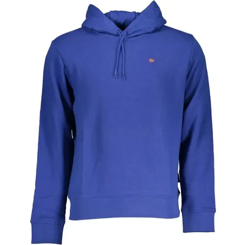 Blauer Kapuzenpullover mit langen Ärmeln , Herren, Größe: 2XL - Napapijri - Modalova