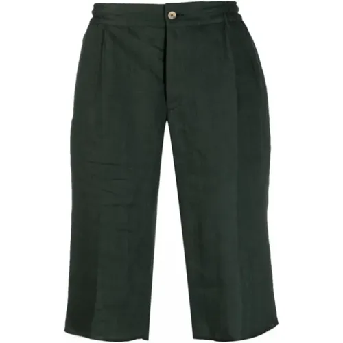 Forest Linen Bermuda Shorts , male, Sizes: M - Kiton - Modalova