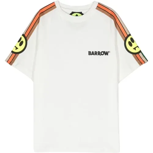 Baumwoll T-Shirt mit auffälligem Druck und Band - Barrow - Modalova