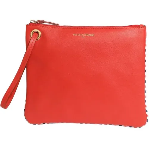 Marcia M Clutch-Tasche aus rotem Leder , Damen, Größe: ONE Size - Ines De La Fressange Paris - Modalova