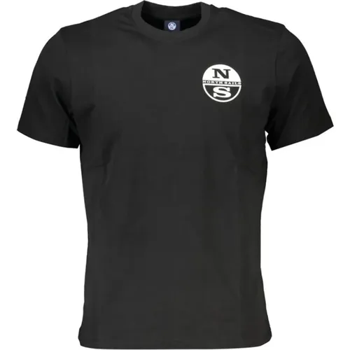 Schwarzes Bedrucktes Logo-T-Shirt - North Sails - Modalova